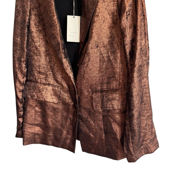 NWT A New Day Oversized Copper Metallic Blazer, Size XS - Picture 5 of 9